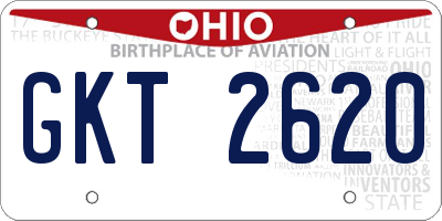 OH license plate GKT2620