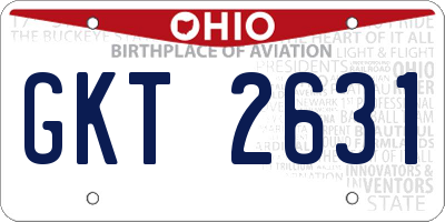 OH license plate GKT2631