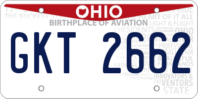 OH license plate GKT2662