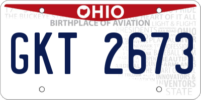 OH license plate GKT2673