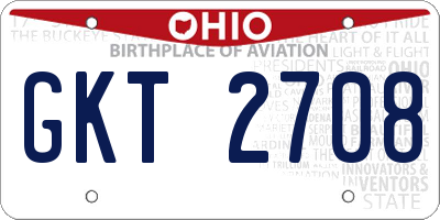 OH license plate GKT2708