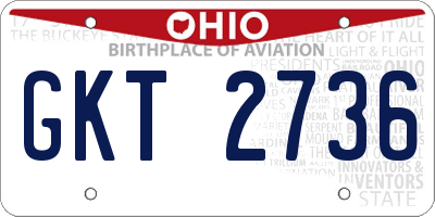 OH license plate GKT2736