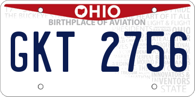 OH license plate GKT2756