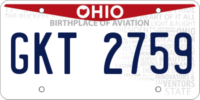 OH license plate GKT2759