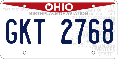 OH license plate GKT2768