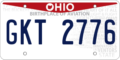 OH license plate GKT2776
