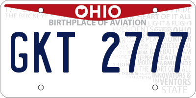OH license plate GKT2777