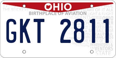 OH license plate GKT2811
