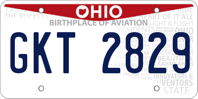 OH license plate GKT2829