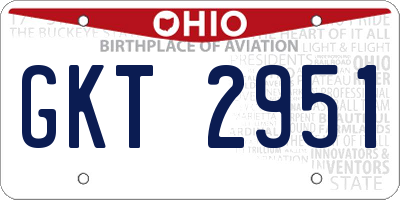 OH license plate GKT2951