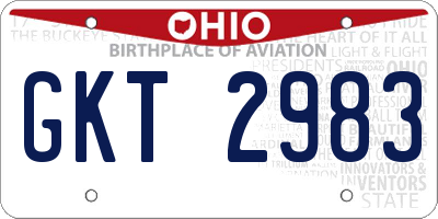 OH license plate GKT2983