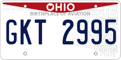 OH license plate GKT2995