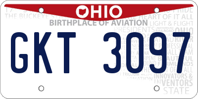 OH license plate GKT3097