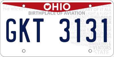OH license plate GKT3131