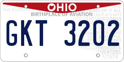 OH license plate GKT3202