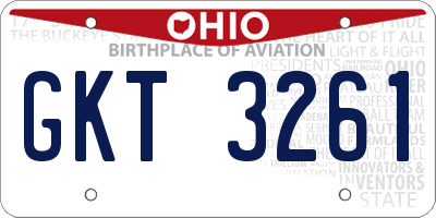OH license plate GKT3261