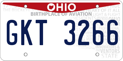 OH license plate GKT3266