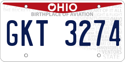 OH license plate GKT3274