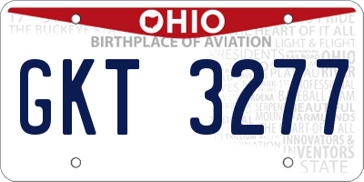 OH license plate GKT3277
