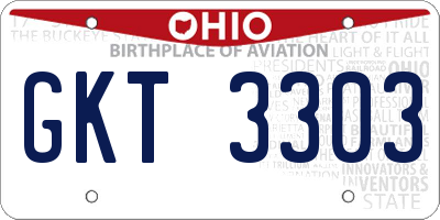 OH license plate GKT3303