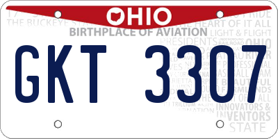 OH license plate GKT3307