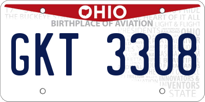 OH license plate GKT3308