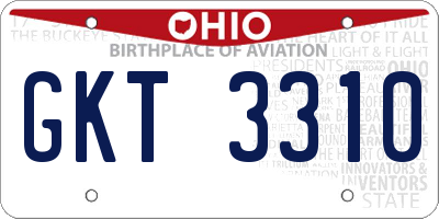 OH license plate GKT3310
