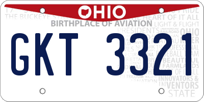 OH license plate GKT3321