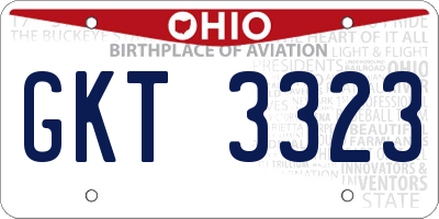 OH license plate GKT3323