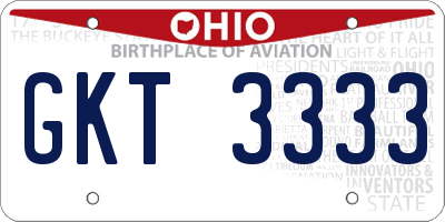 OH license plate GKT3333