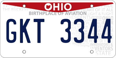 OH license plate GKT3344
