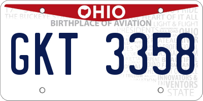 OH license plate GKT3358