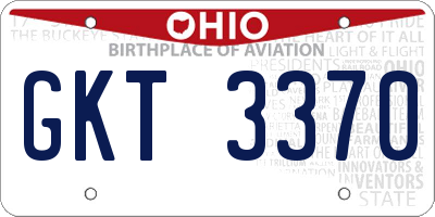 OH license plate GKT3370