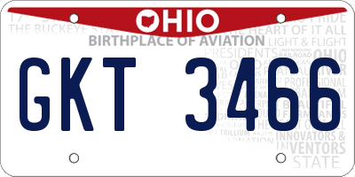 OH license plate GKT3466