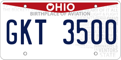 OH license plate GKT3500