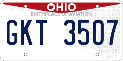 OH license plate GKT3507