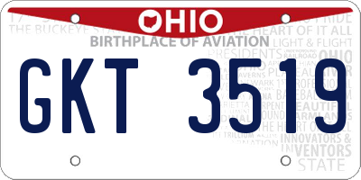 OH license plate GKT3519