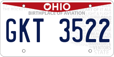 OH license plate GKT3522
