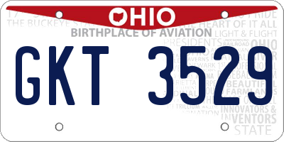 OH license plate GKT3529