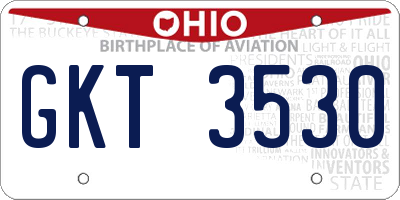 OH license plate GKT3530