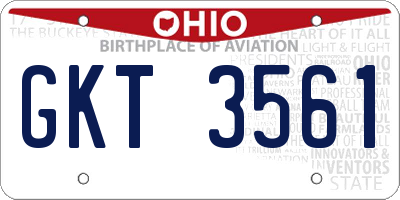 OH license plate GKT3561