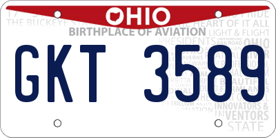 OH license plate GKT3589
