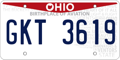 OH license plate GKT3619