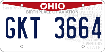 OH license plate GKT3664