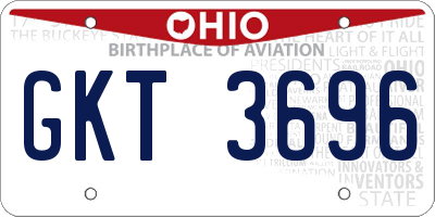 OH license plate GKT3696