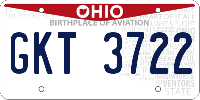 OH license plate GKT3722