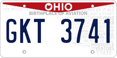 OH license plate GKT3741