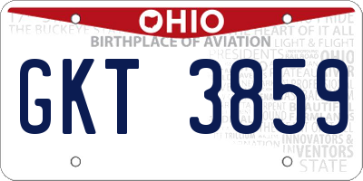 OH license plate GKT3859