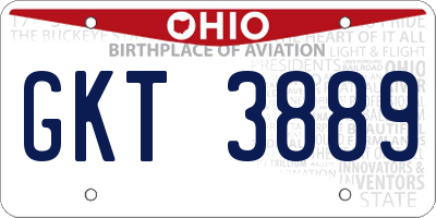 OH license plate GKT3889