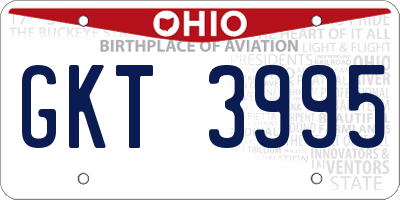 OH license plate GKT3995